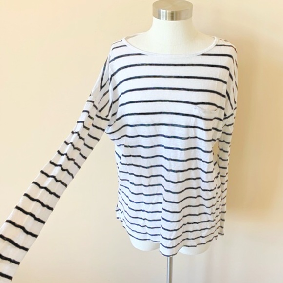 Vince stripe drop shoulder pocket tee #6491 - Picture 1 of 6